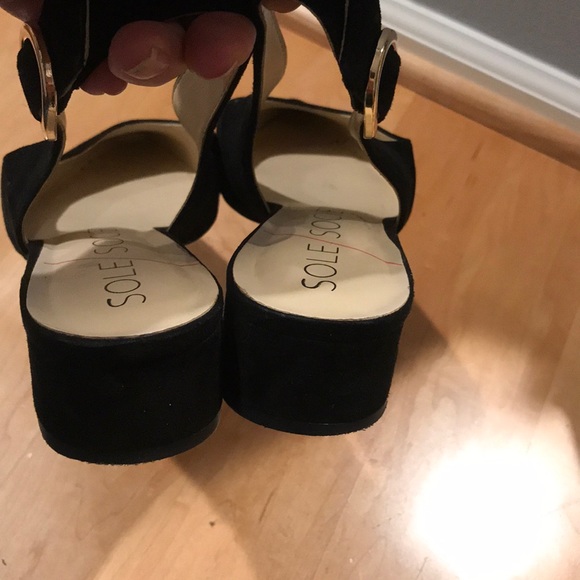 Sole Society Black Suede Sling Back - Picture 2 of 7